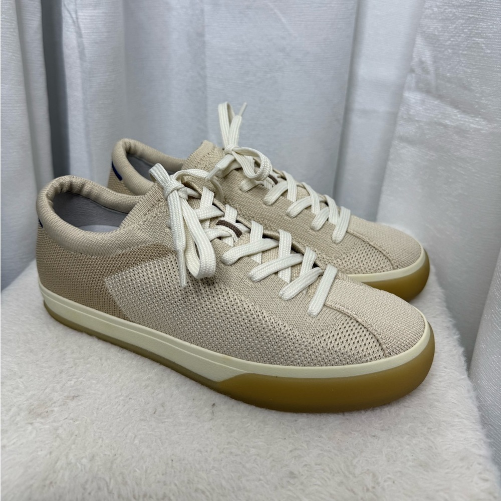 NEW Rothy’s The Lace Up Sneakers in Biscuit Women’s Sz W6